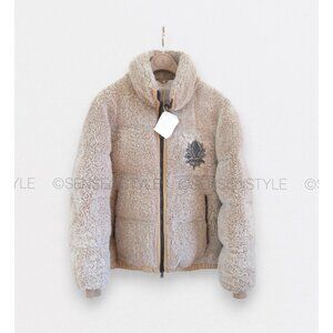 Brunello Cucinelli Jacket Puffer Coat Shearling Cashmere Swarovsky crystals 40 S